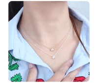 Necklace Silver Circle Stone SPE-81n